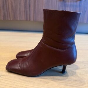 Mango Dark Brown Heeled Boots